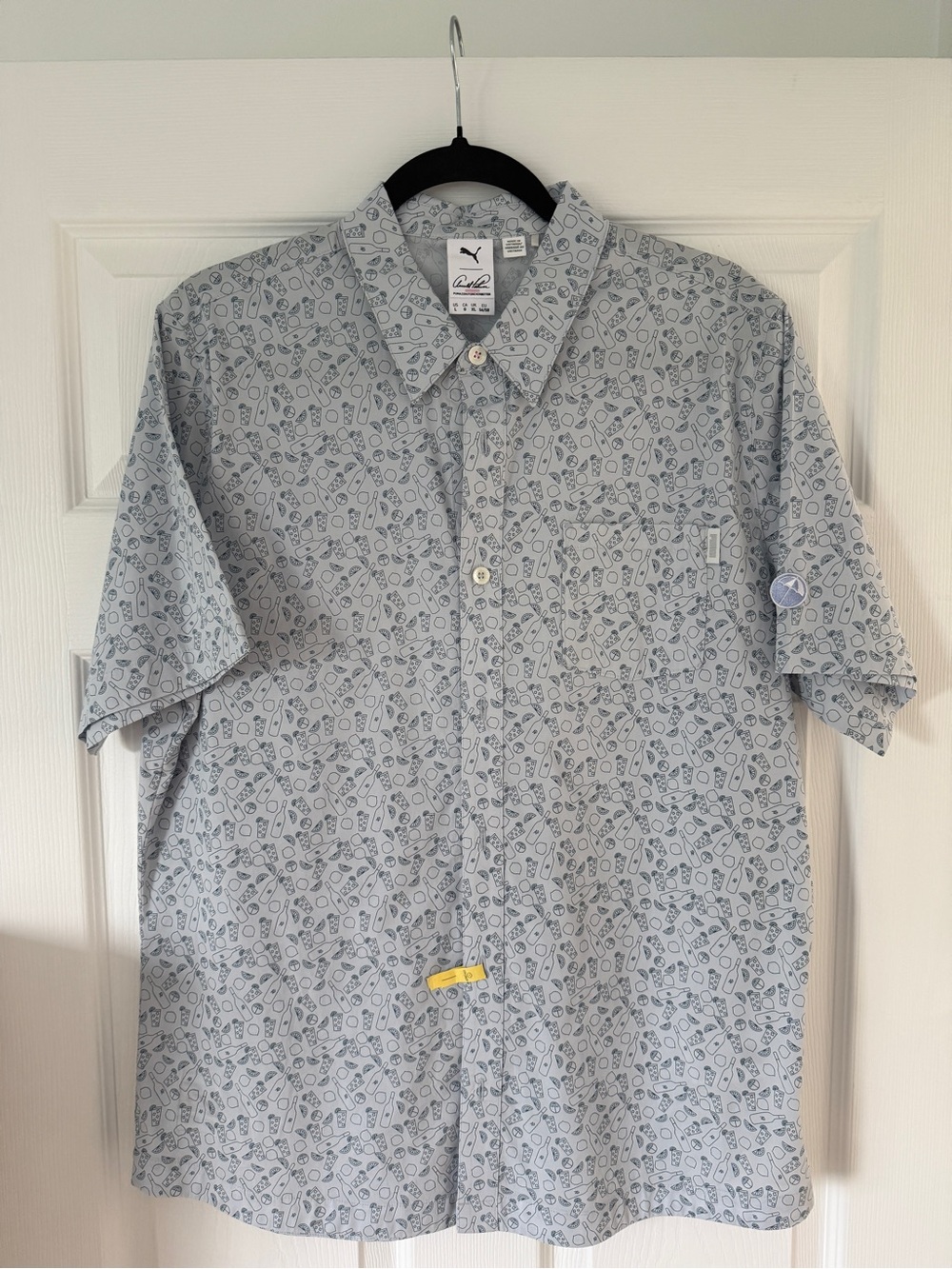 PUMA AP Men's Light Blue Short Sleeve Button-Up Shirt NWOT